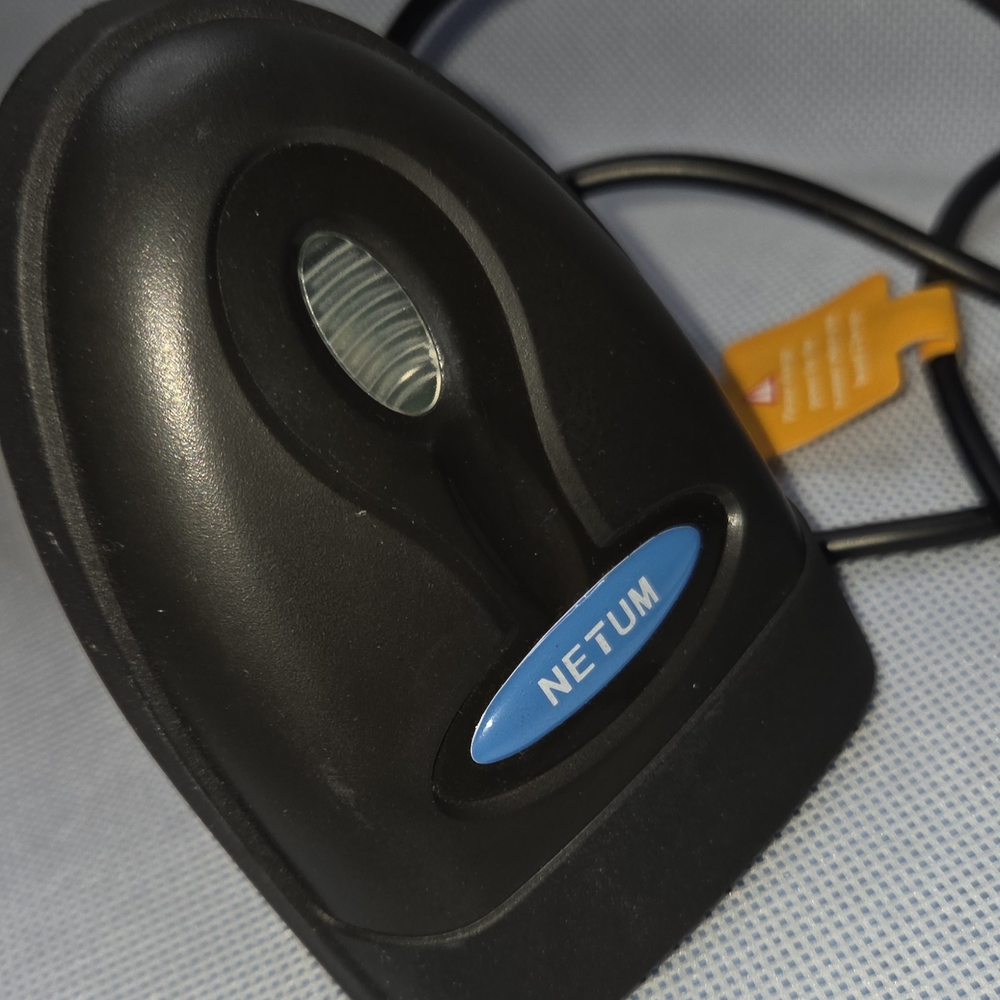 Black Ergonomic Barcode Scanner with USB Connection